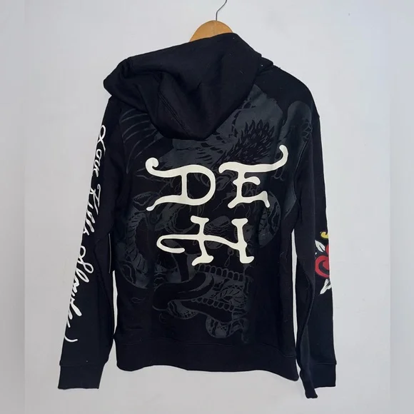 Ed Hardy Black Hoodie sz M NWT! - Picture 3 of 8